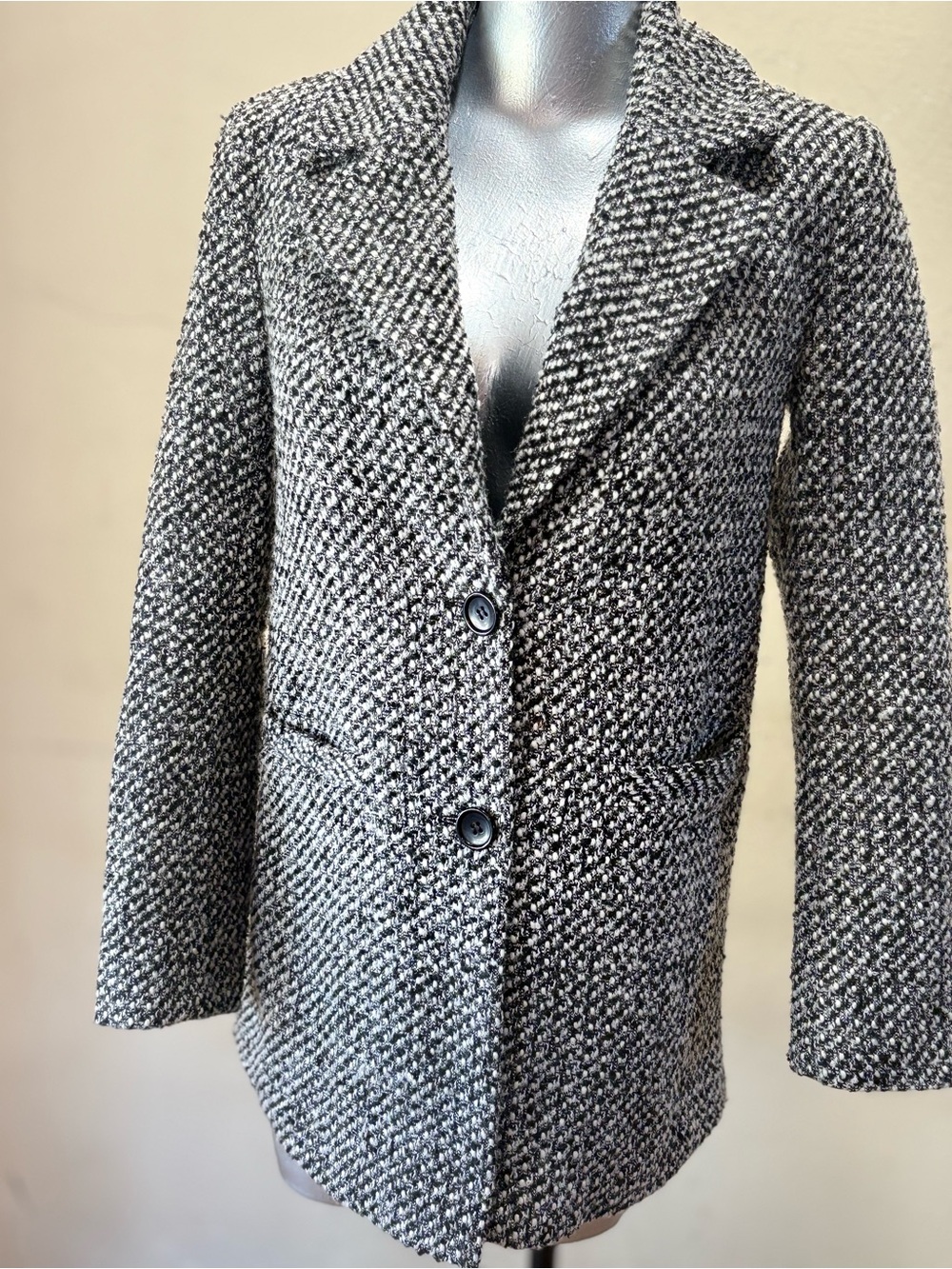 Forever 21 Black & White Tweed Blazer Jacket